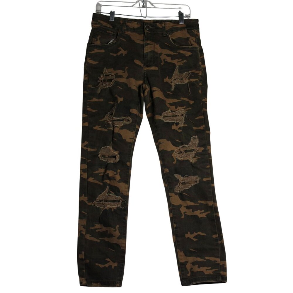 Arketype Distressed Camo Straight Leg Jeans‎ Mens 34 x 30